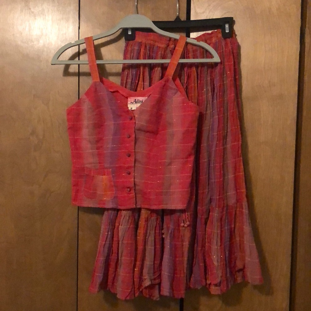 VINTAGE 80’s Broomstick Skirt Set - Medium